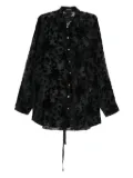 Ann Demeulemeester floral-pattern velvet shirt - Black