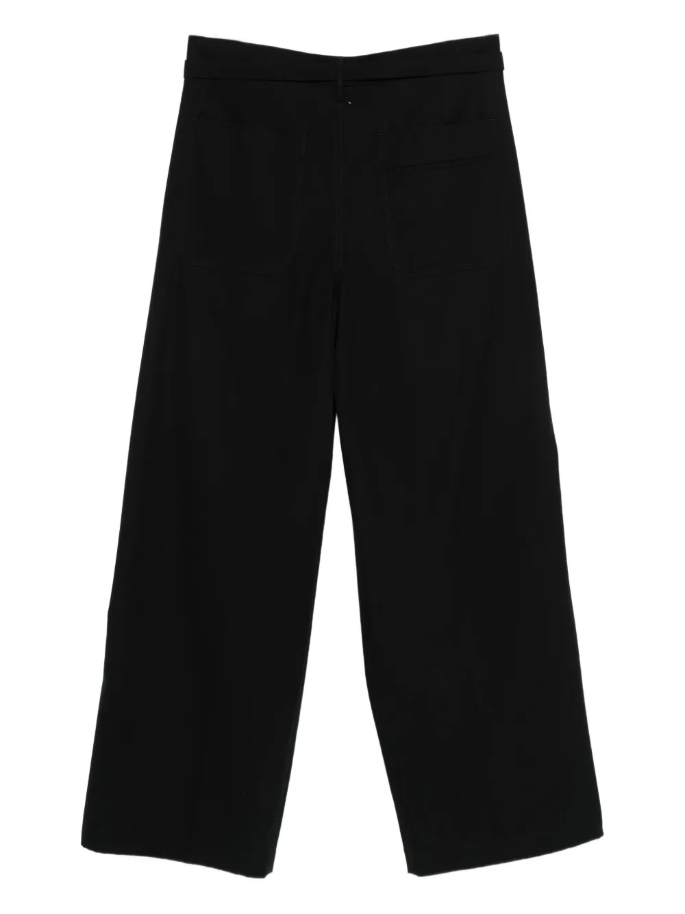 Ann Demeulemeester pleated belted pants - Zwart