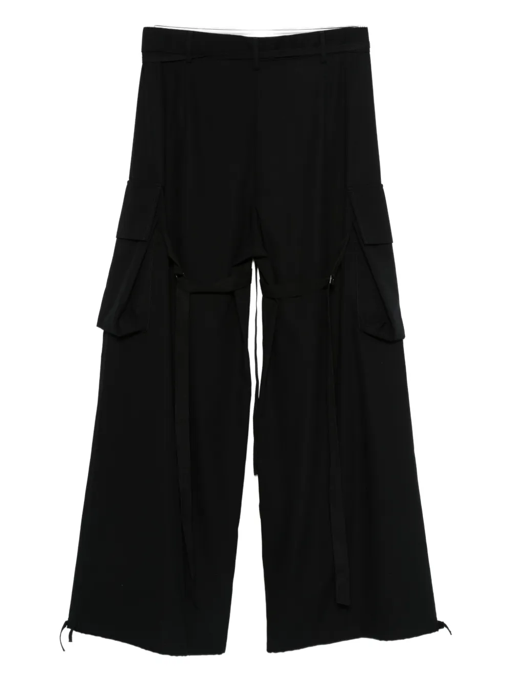 Ann Demeulemeester cargo-pocket drawstring trousers - Zwart