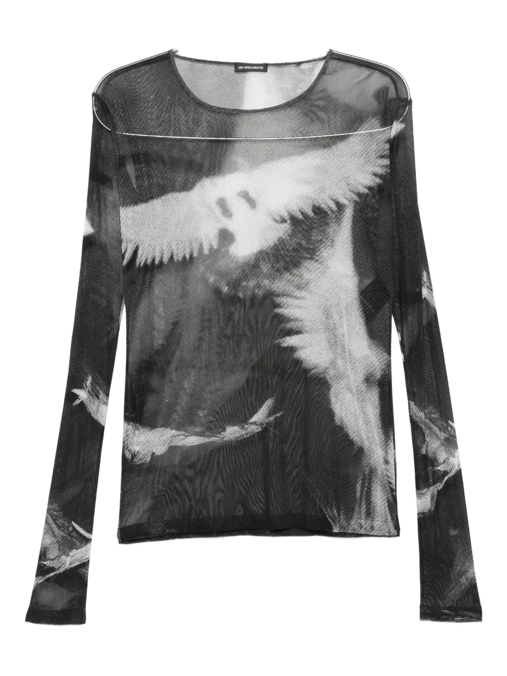 Ann Demeulemeester Mesh Graphic-print T-shirt In Multi