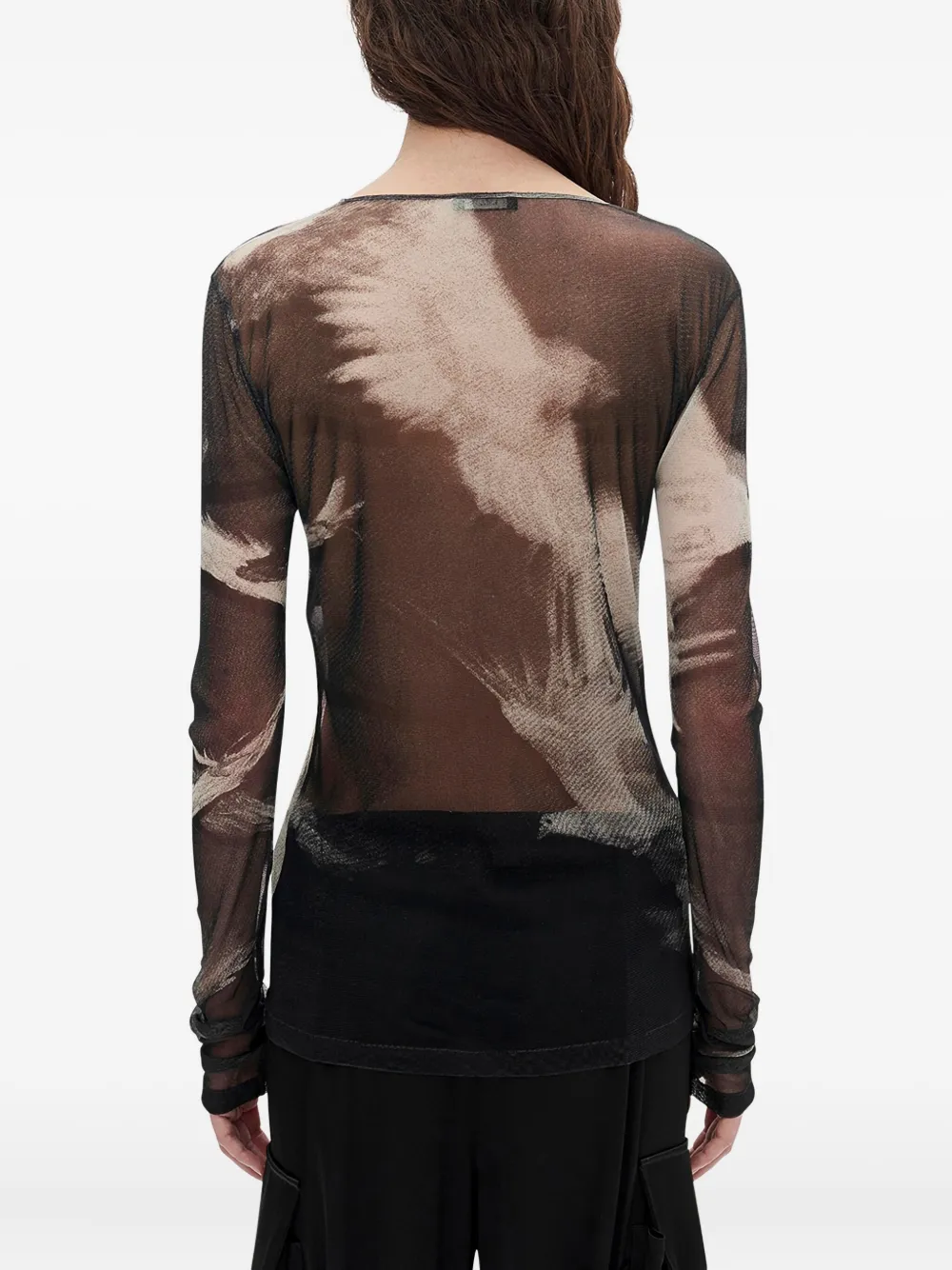 mesh graphic-print T-Shirt