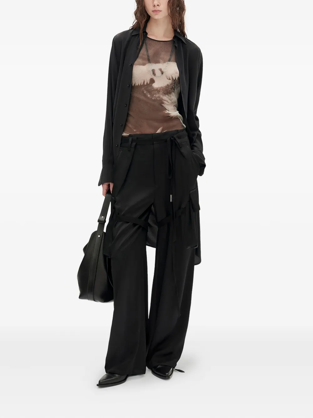 Ann Demeulemeester mesh graphic-print t-shirt | T-Shirts & Jersey Shirts | Image 2