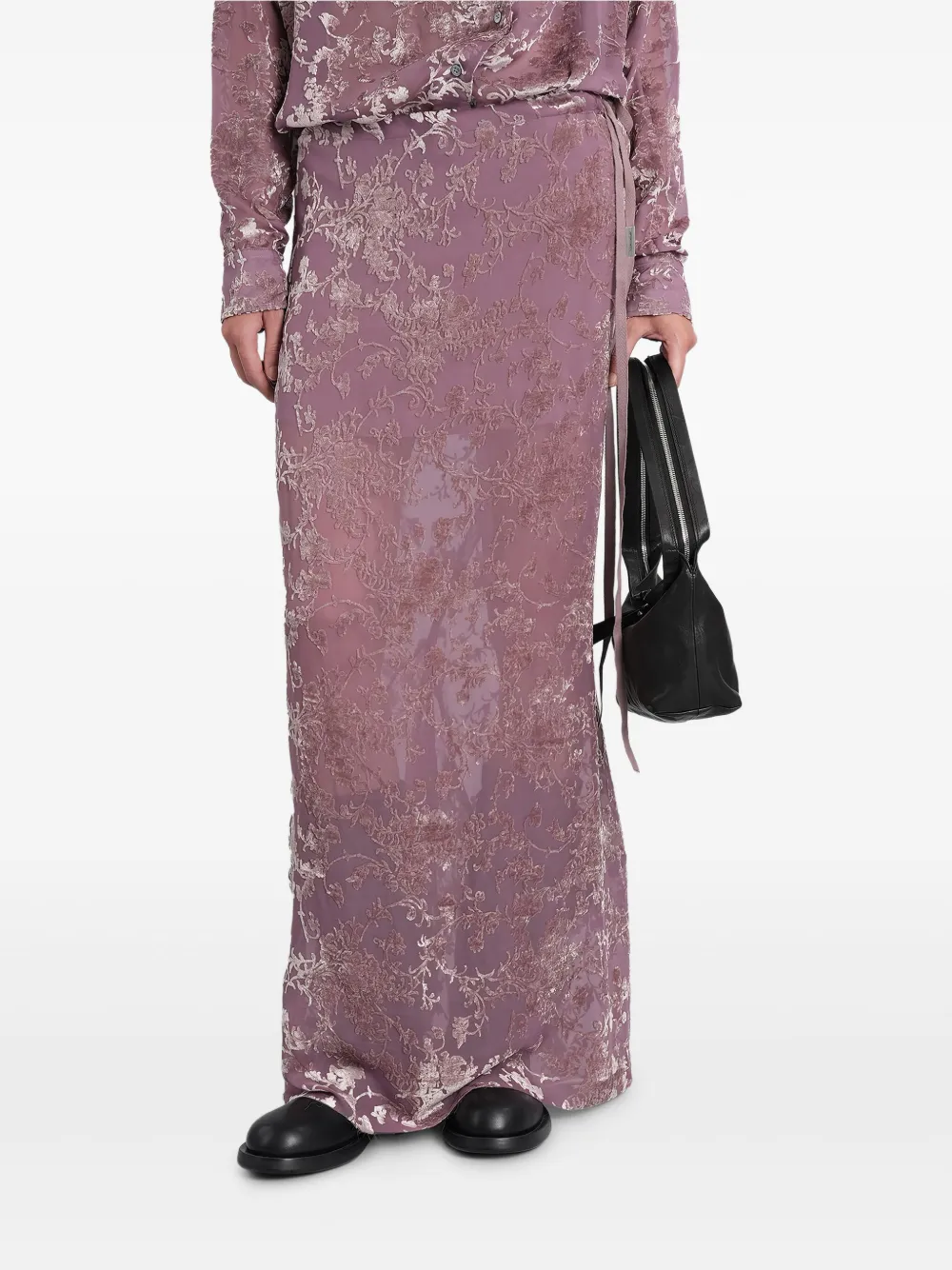 Ann Demeulemeester Langer Eveline Rock mit Blumenmuster - Rosa