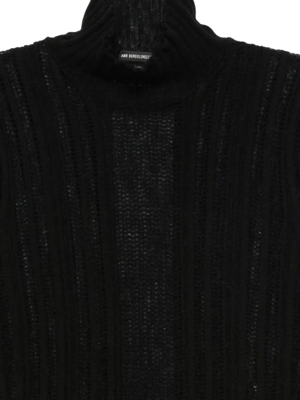 Ann Demeulemeester Ribbed Turtleneck Sweater In Black