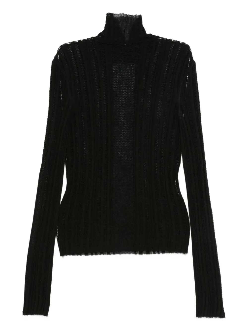 Ann Demeulemeester Ribbed Turtleneck Sweater In Black