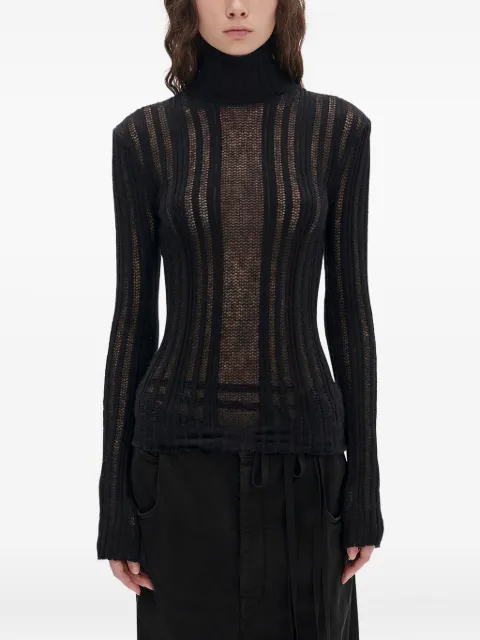 Ann Demeulemeester suéter tejido de canalé con cuello tortuga