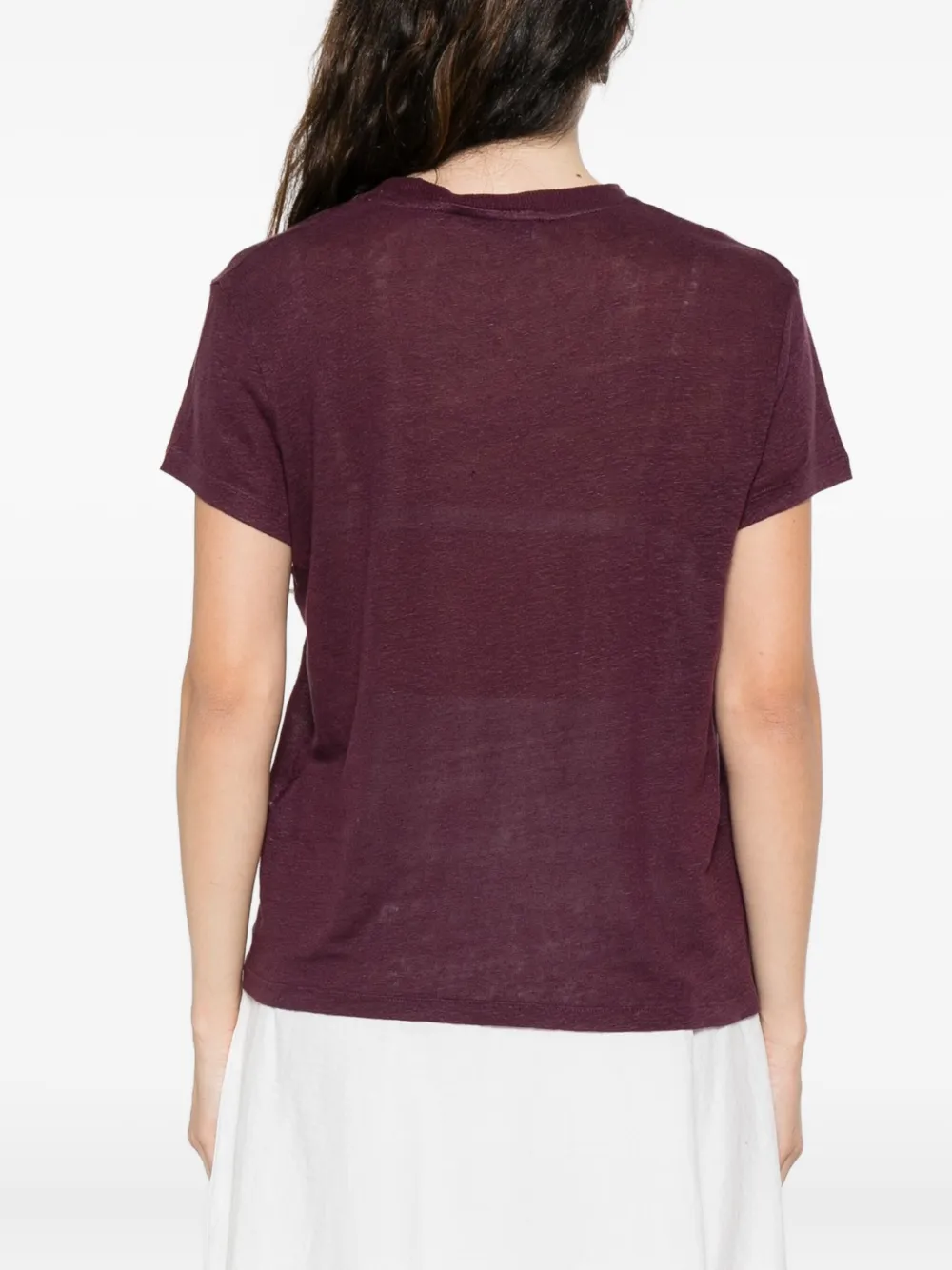 Iro Short-sleeve Linen T-shirt In Purple