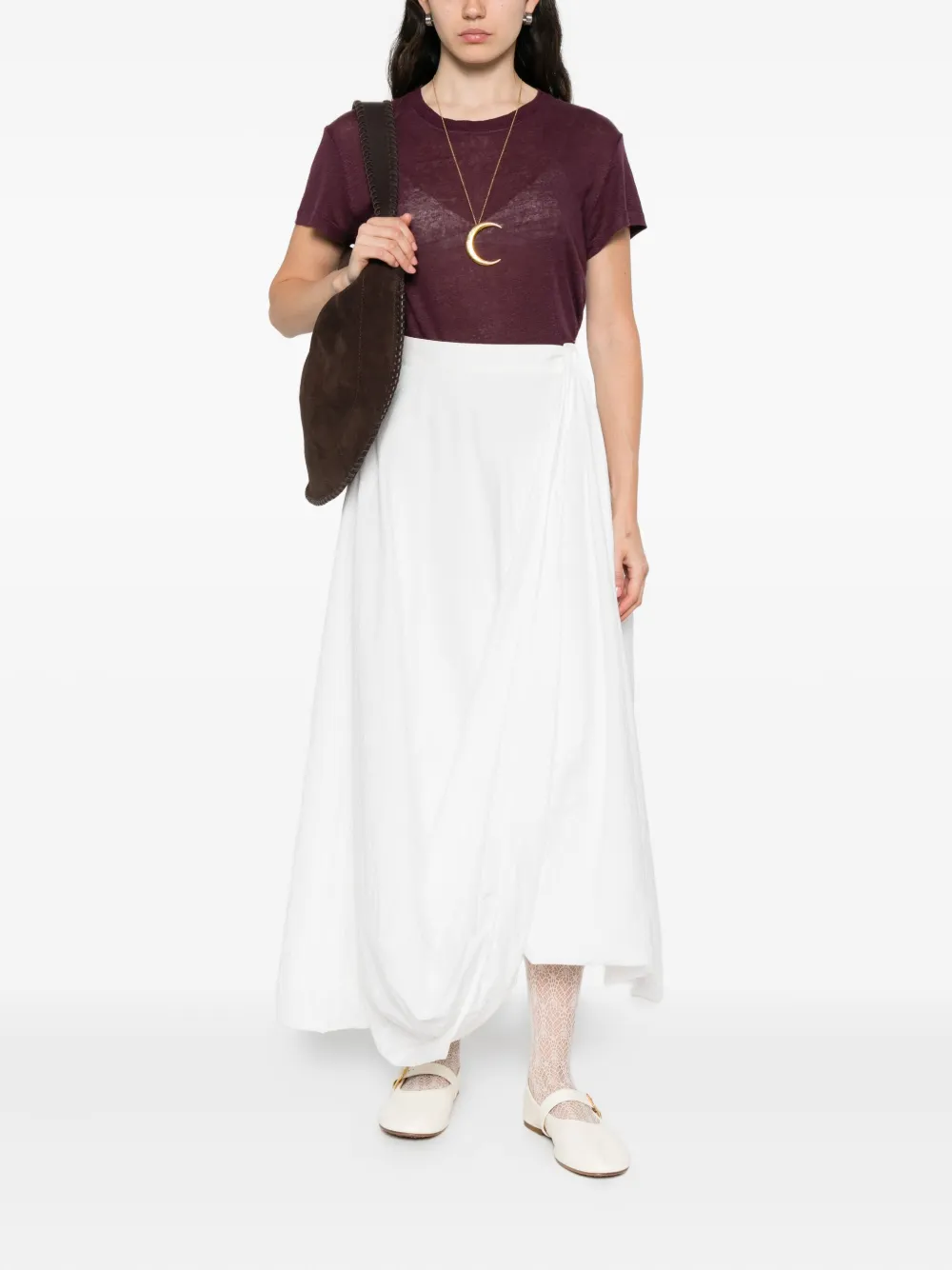 Iro Short-sleeve Linen T-shirt In Purple