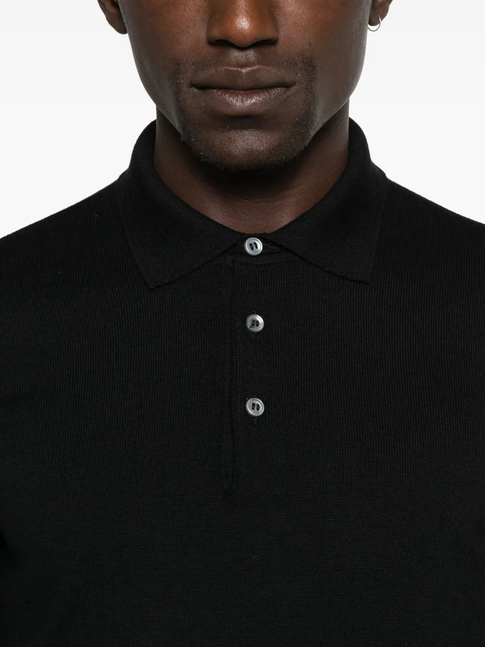 Tagliatore long-sleeve polo shirt Zwart