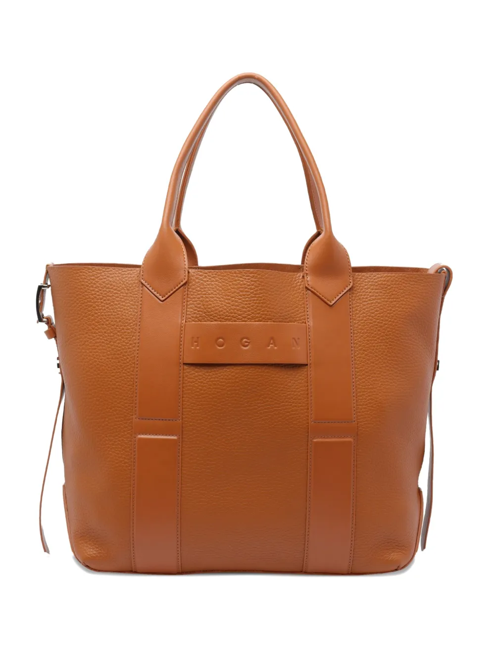 Hogan Medium leren shopper met scriptdetail Bruin