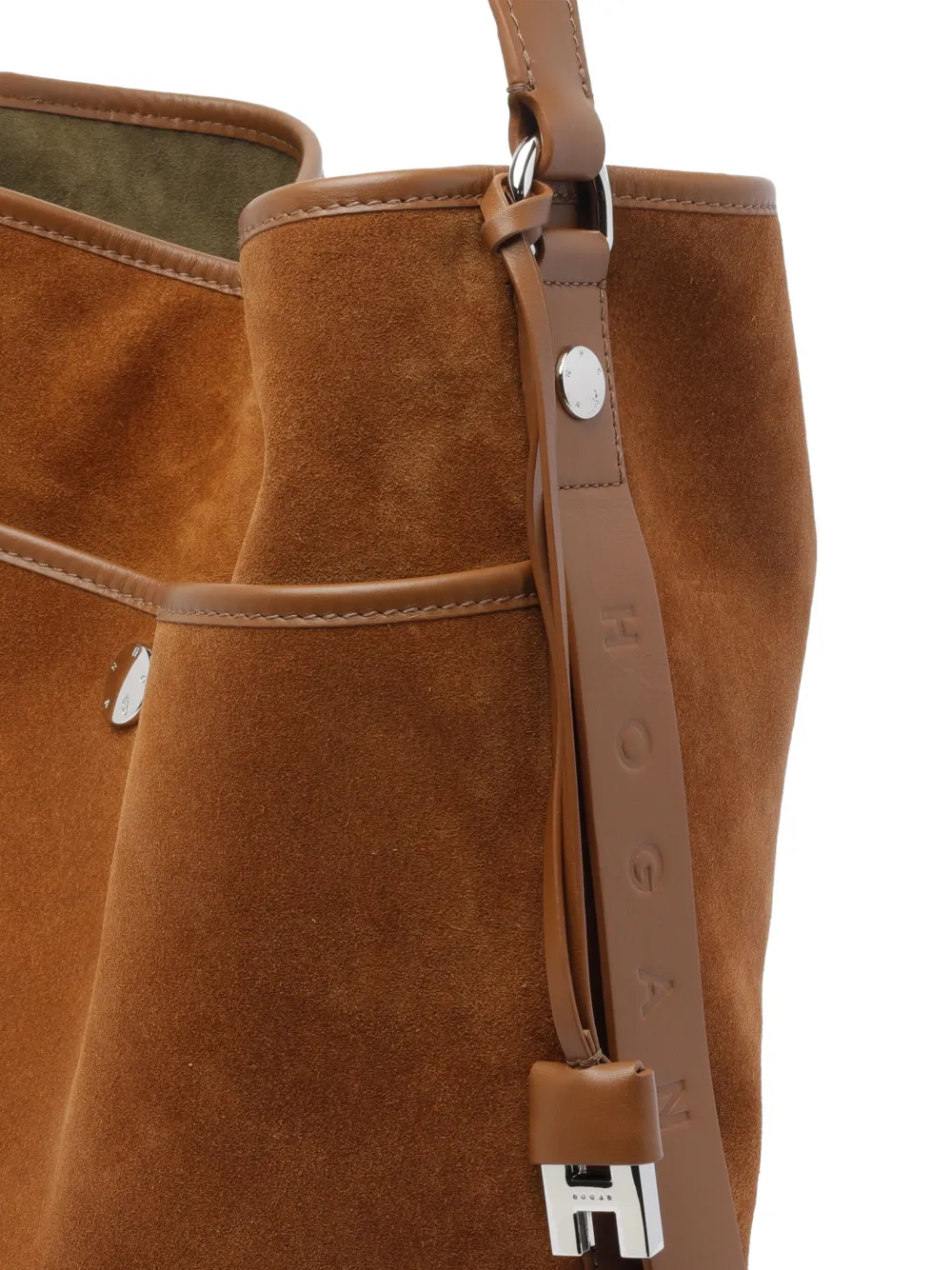 Hogan Medium suède leren schoudertas Bruin