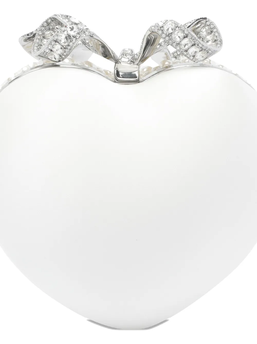 Self-Portrait Pearl Heart clutch Wit