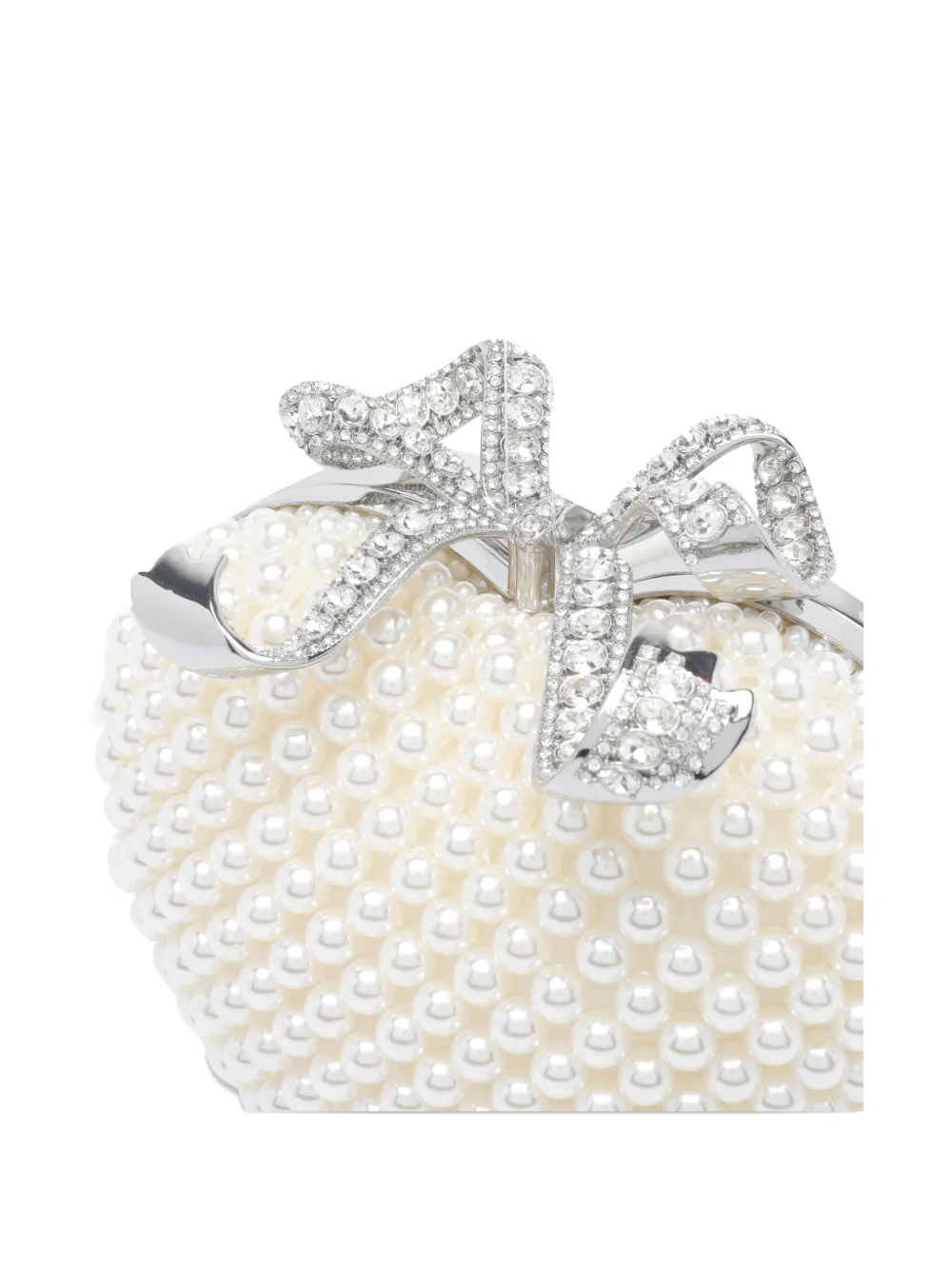 Self-Portrait Pearl Heart clutch Wit