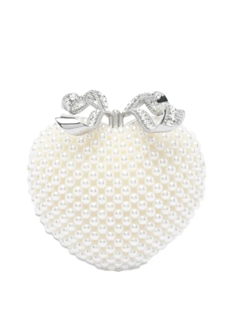 Self-Portrait Pearl Heart clutch bag