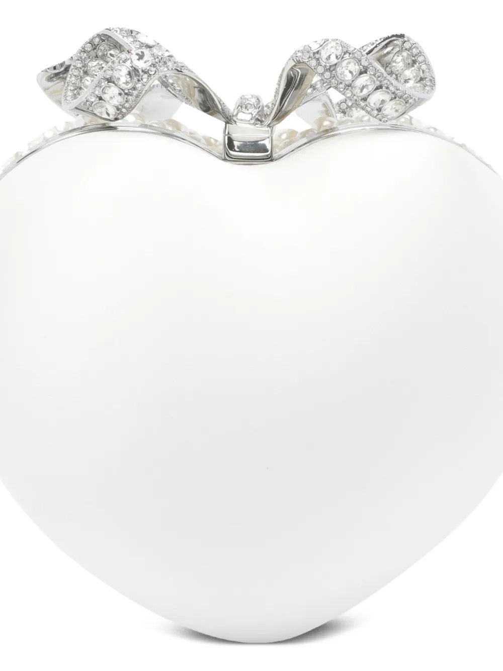 Self-Portrait Pearl Heart clutch - Wit