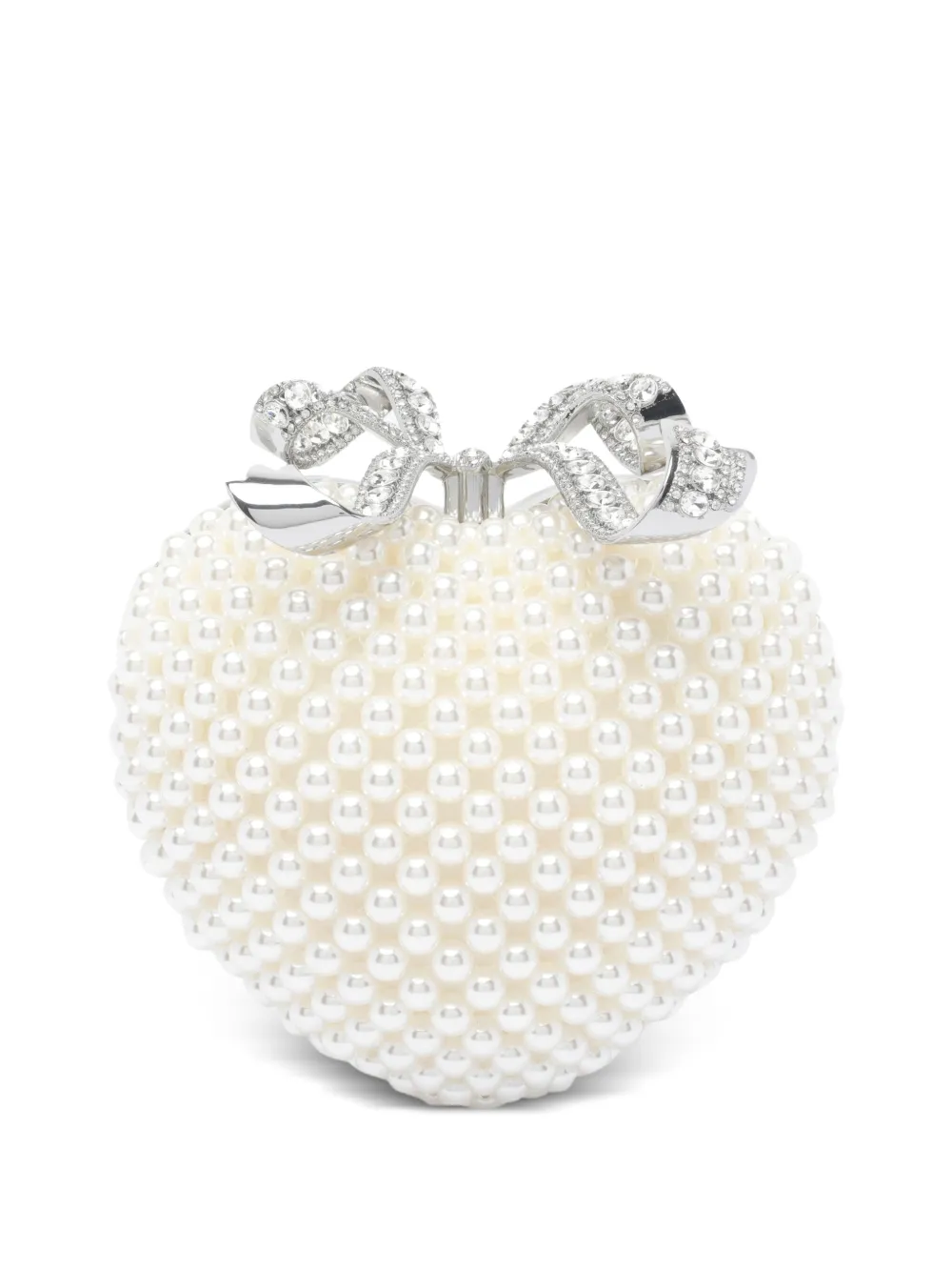 Self-Portrait Pearl Heart clutch bag Wit