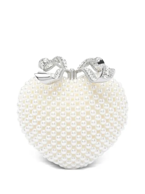 Self-Portrait Pearl Heart clutch bag