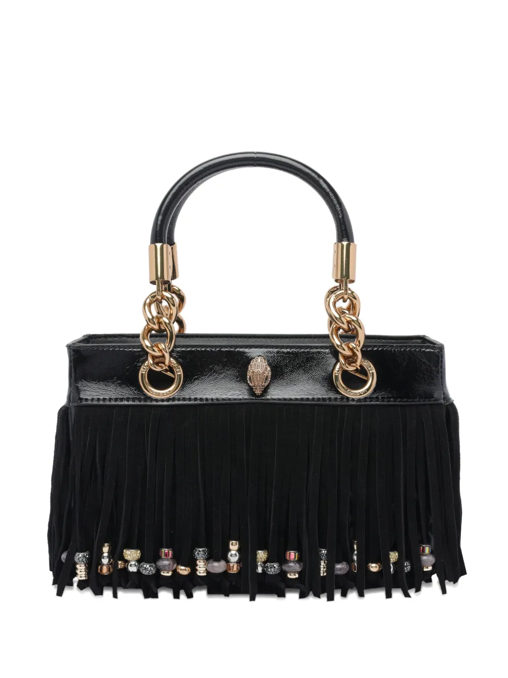 Kurt Geiger Fringe-embellished Chain-handle Tote Bag In Black