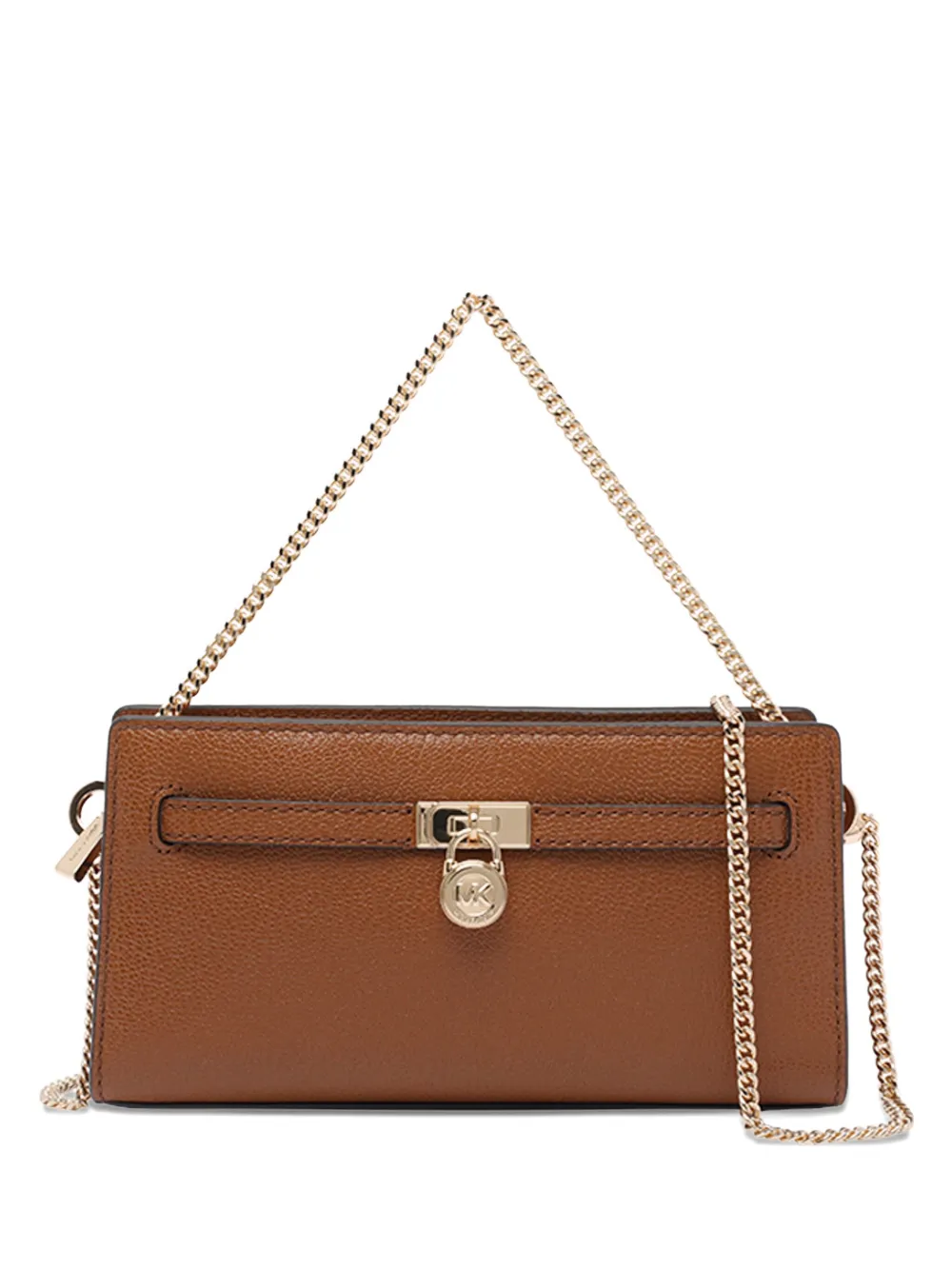 Michael Kors Schoudertas met hangslot ketting Bruin
