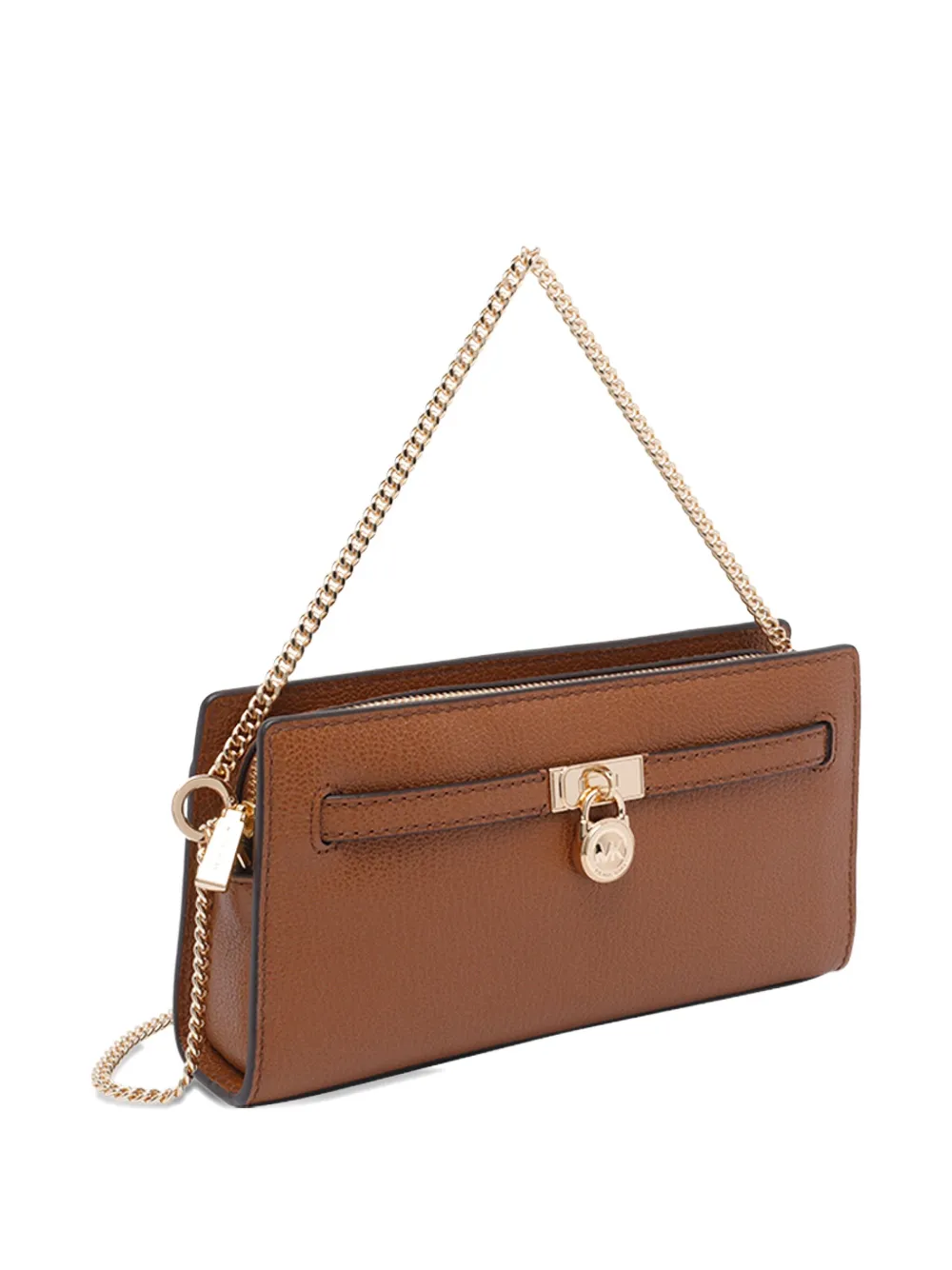 Michael Kors Schoudertas met hangslot ketting Bruin
