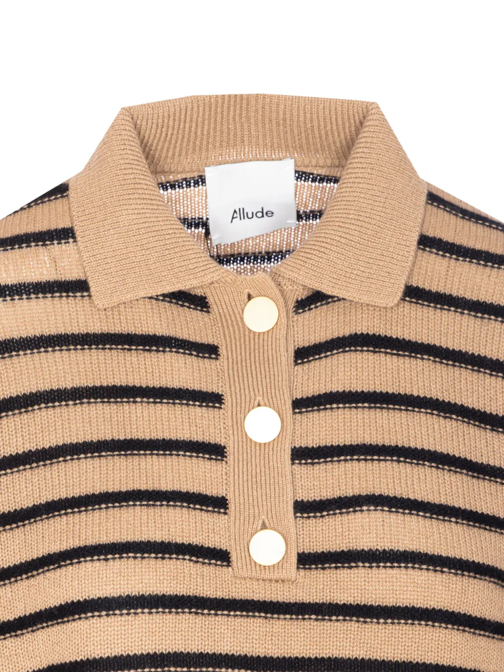 Allude Gestreepte polotop Bruin