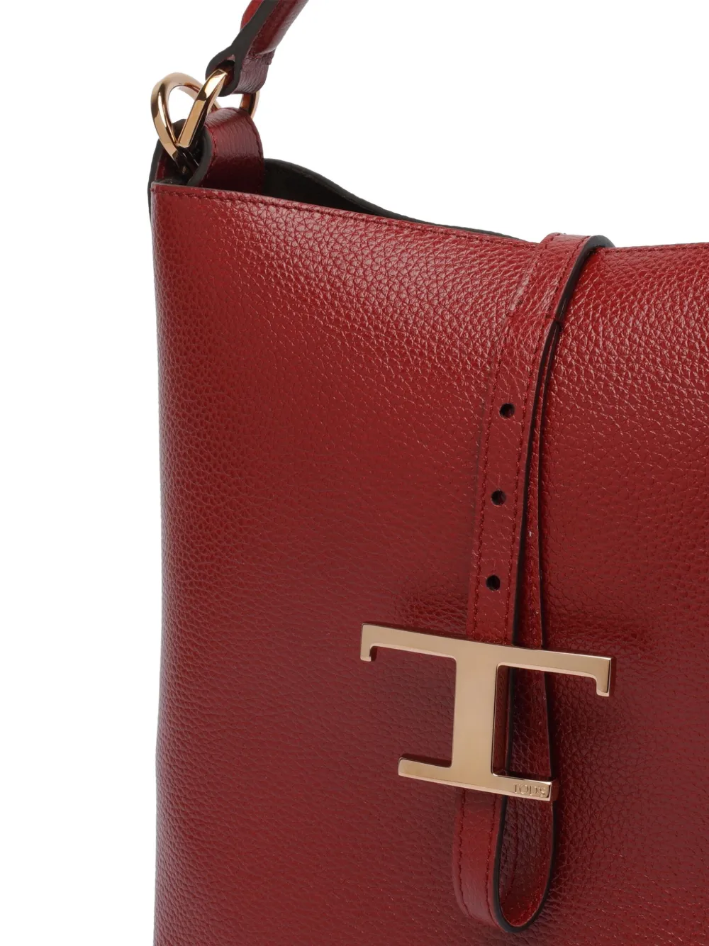Tod's small t-buckle bucket bag Rood
