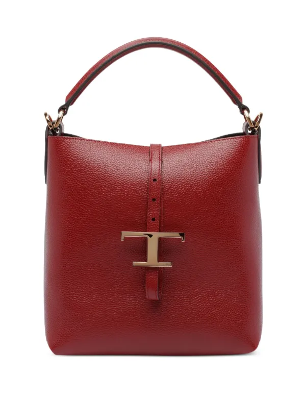 Tod's Small T-buckle Bucket Bag in Red