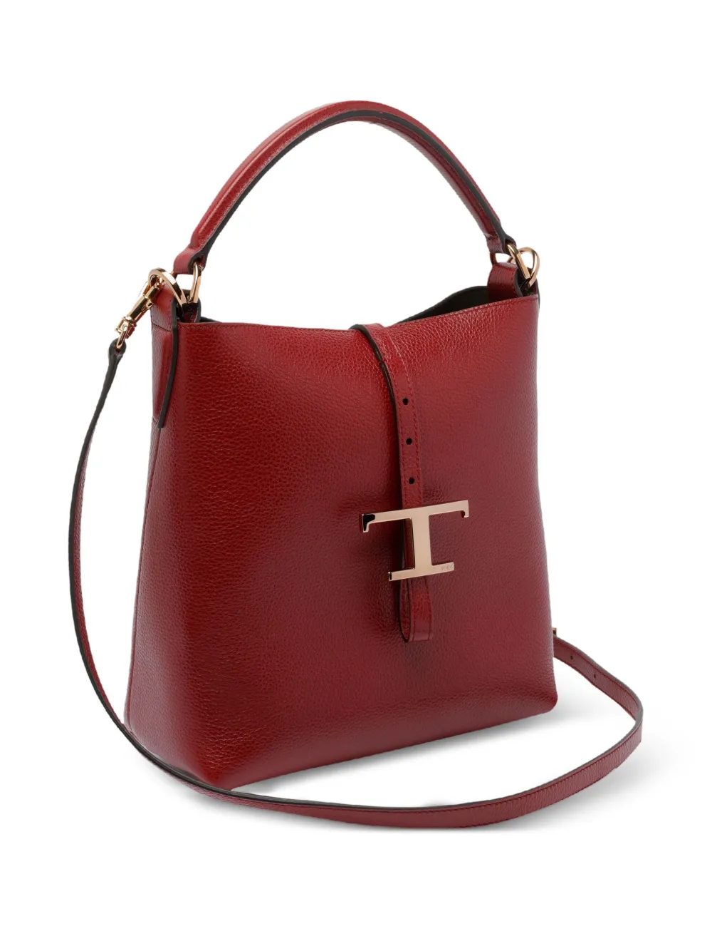 Tod's small t-buckle bucket bag Rood
