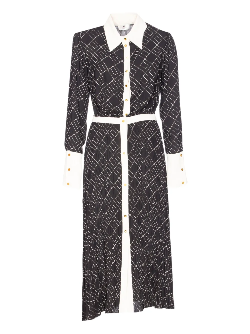 Elisabetta Franchi printed midi shirt dress Zwart