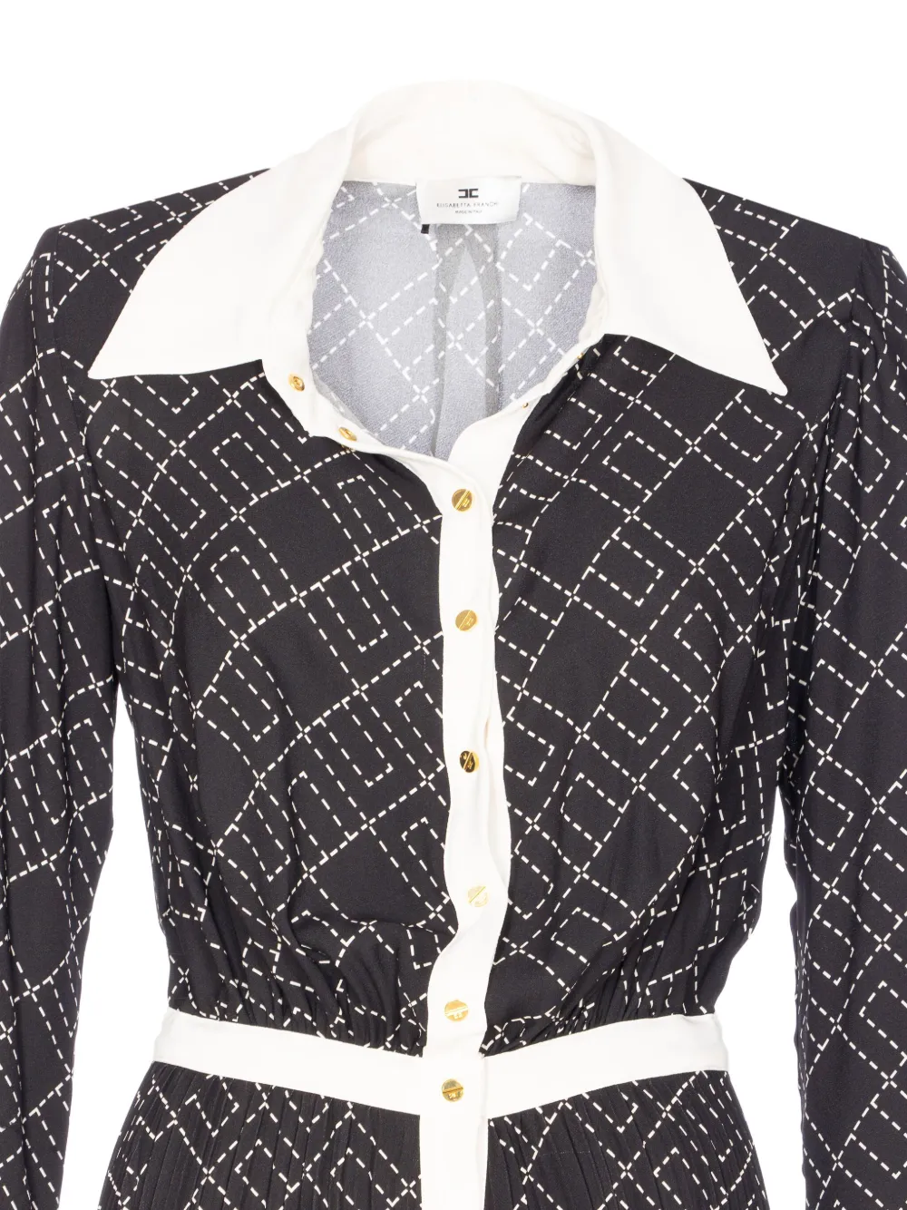 Elisabetta Franchi printed midi shirt dress Zwart