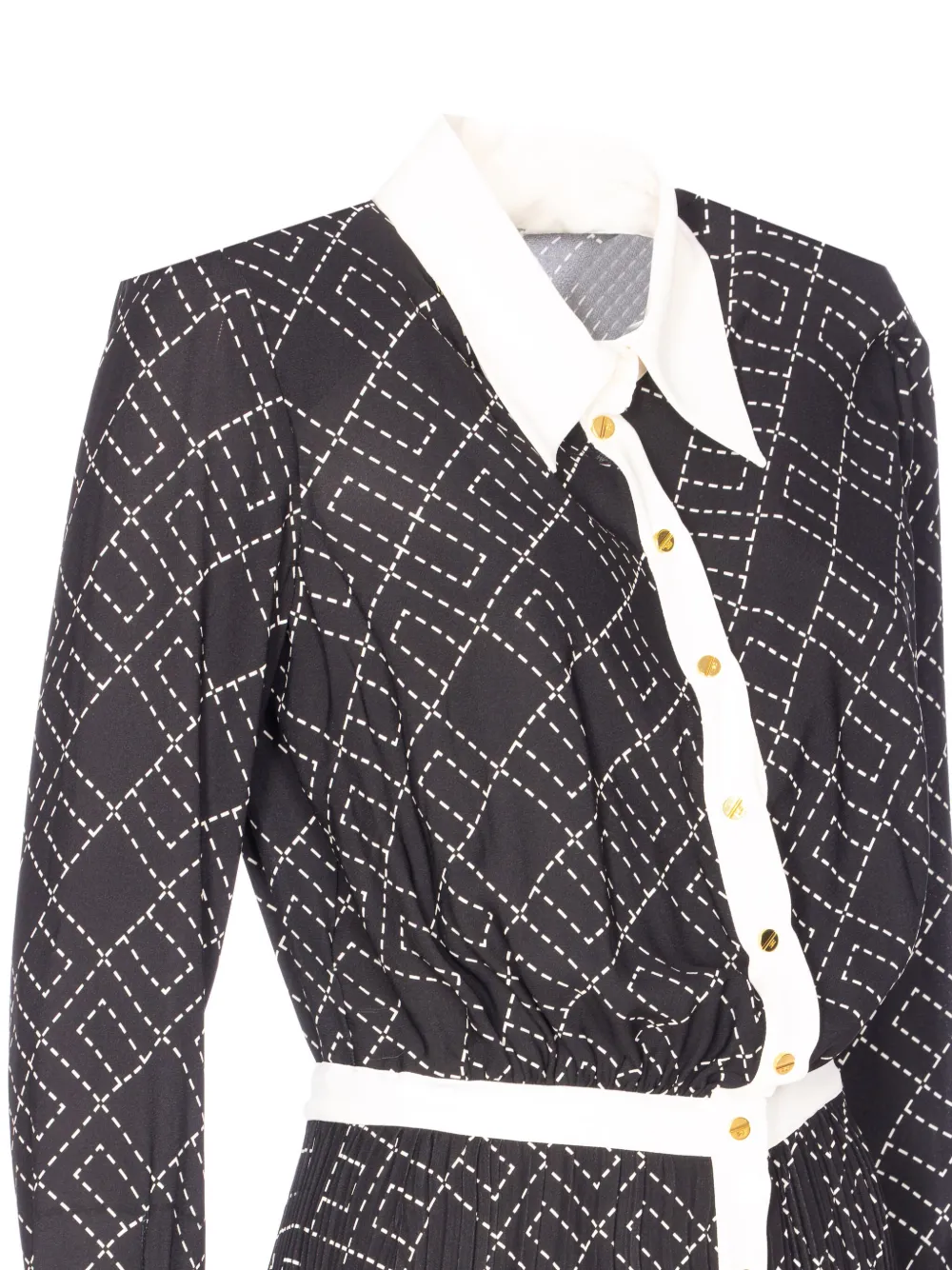 Elisabetta Franchi printed midi shirt dress Zwart