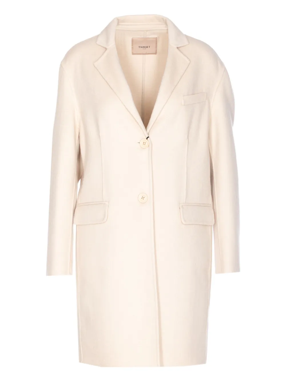 Twinset Button-fastening Single-breasted Coat In Gold