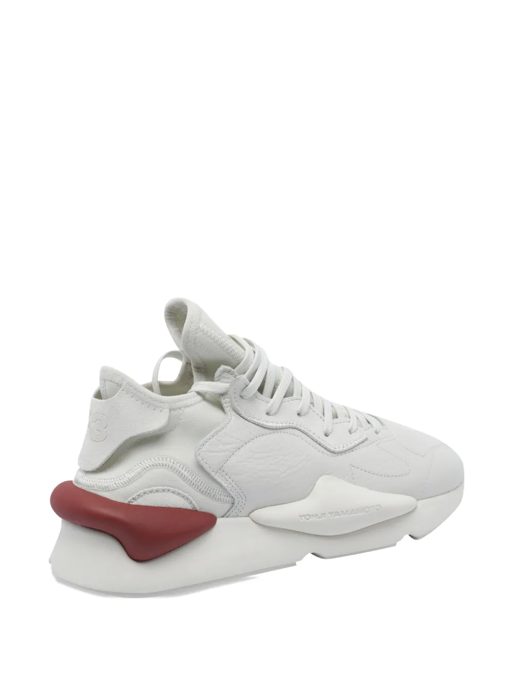 Y-3 Sculpted Rubber Sole Sneakers With Lace-up Fastening In White