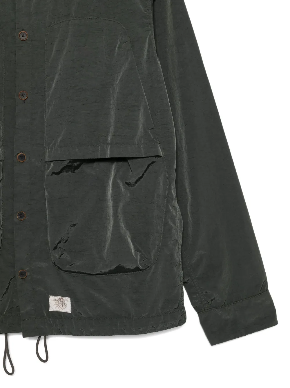 Ranra Button-fastening Patch-pocket Shirt Jacket In Green