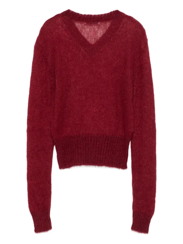 Gimaguas V-neck Mohair Sweater | Red | FARFETCH