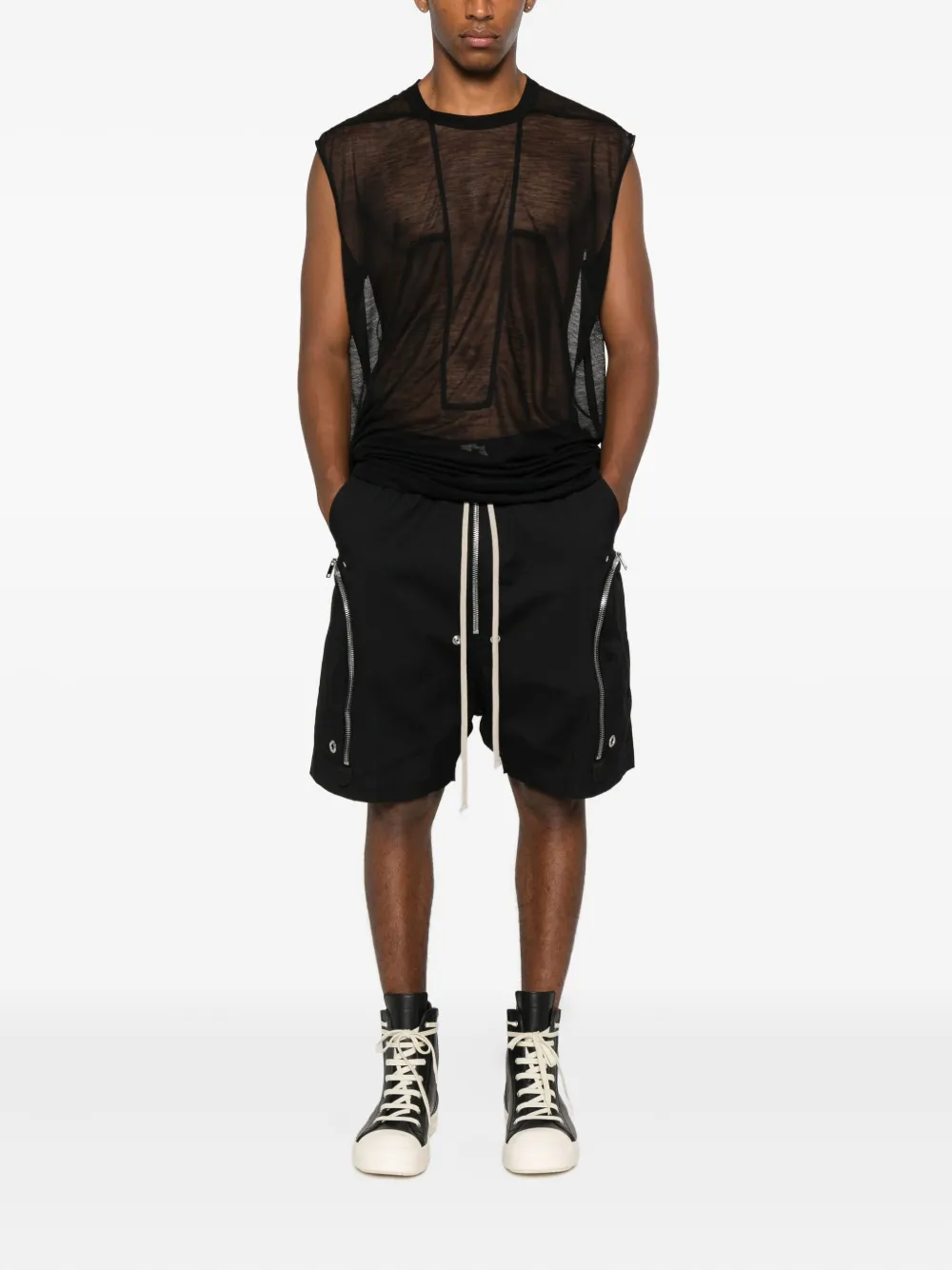 Rick Owens sleeveless tank top - Zwart