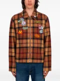 CARNE BOLLENTE Kiss My Patch plaid shirt jacket - Orange
