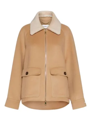 MARELLA ラムレザー ジャケット フォックス ブラウン M ファー MARELLA ラムレザー ジャケット フォックス ブラウン M ファー Marella