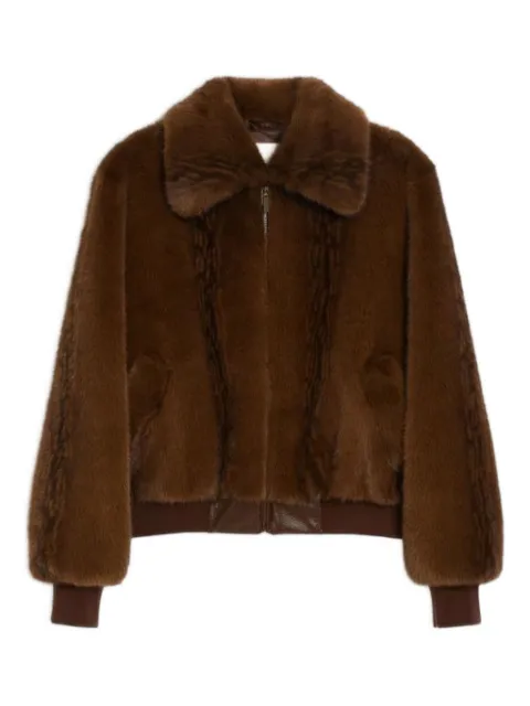 I BLUES faux-fur zip-front jacket 