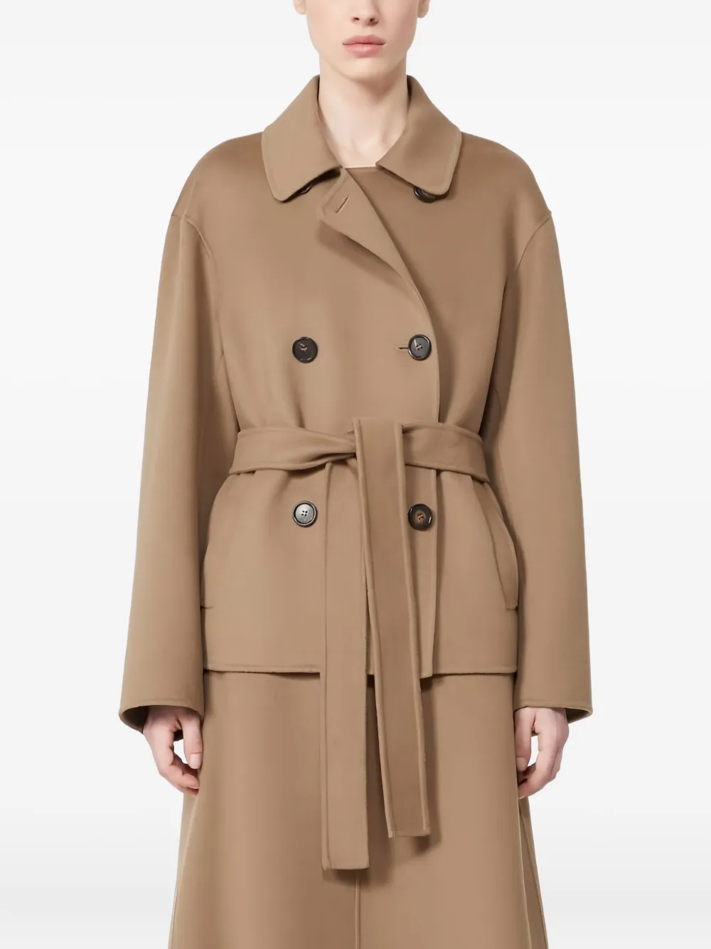 'S Max Mara Jas met ceintuur Bruin