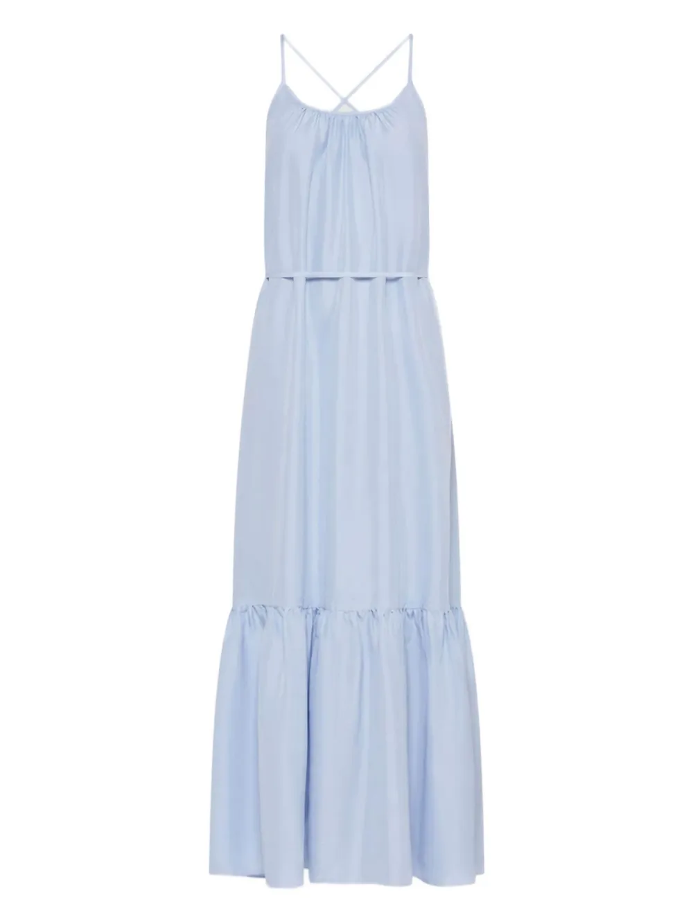 Marella Mosto Cross-back Tiered Maxi Dress In Blue