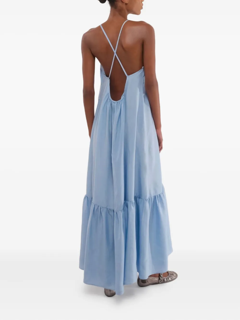 Marella Mosto cross-back tiered maxi dress - Blauw