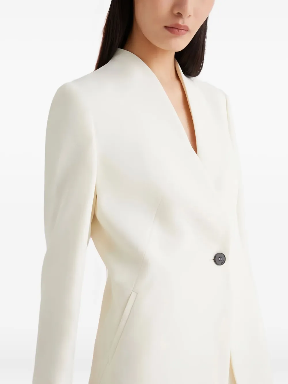 Marella Milla single-breasted curved-hem blazer Wit