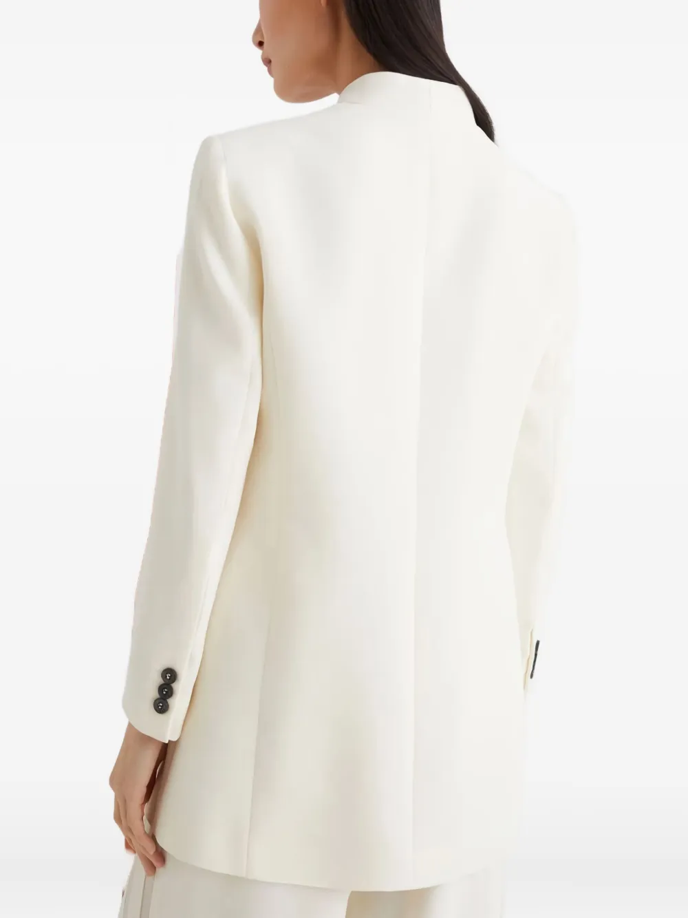 Marella Milla single-breasted curved-hem blazer Wit