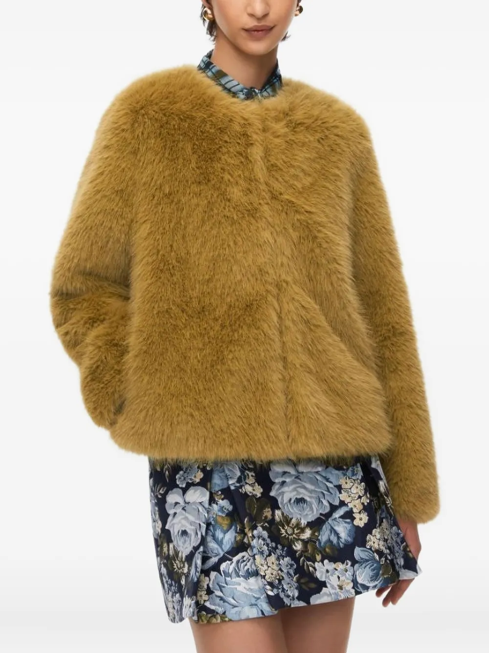 Iblues I Blues Ovidio Faux-fur Green In Gold