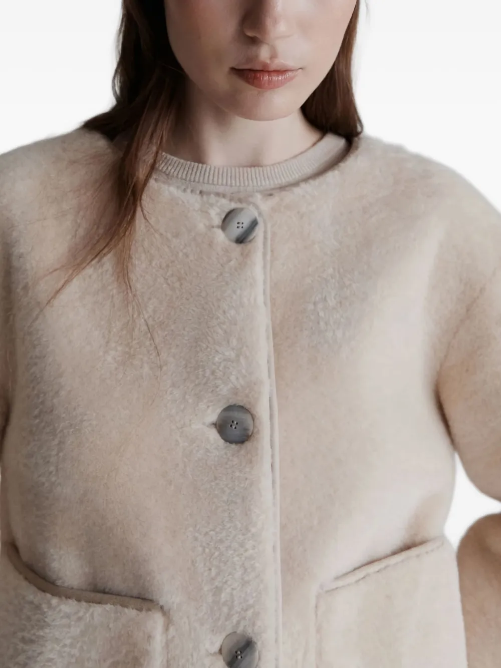 Marella Cecil faux-fur coat Beige