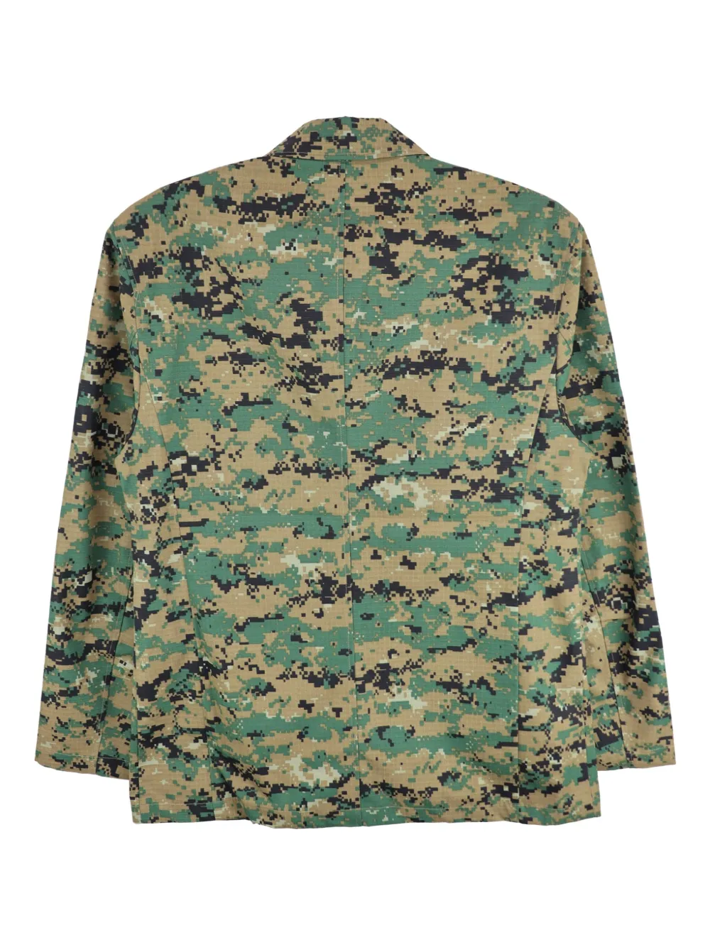 THUG CLUB Army blazer met enkele rij knopen en camouflageprint Groen