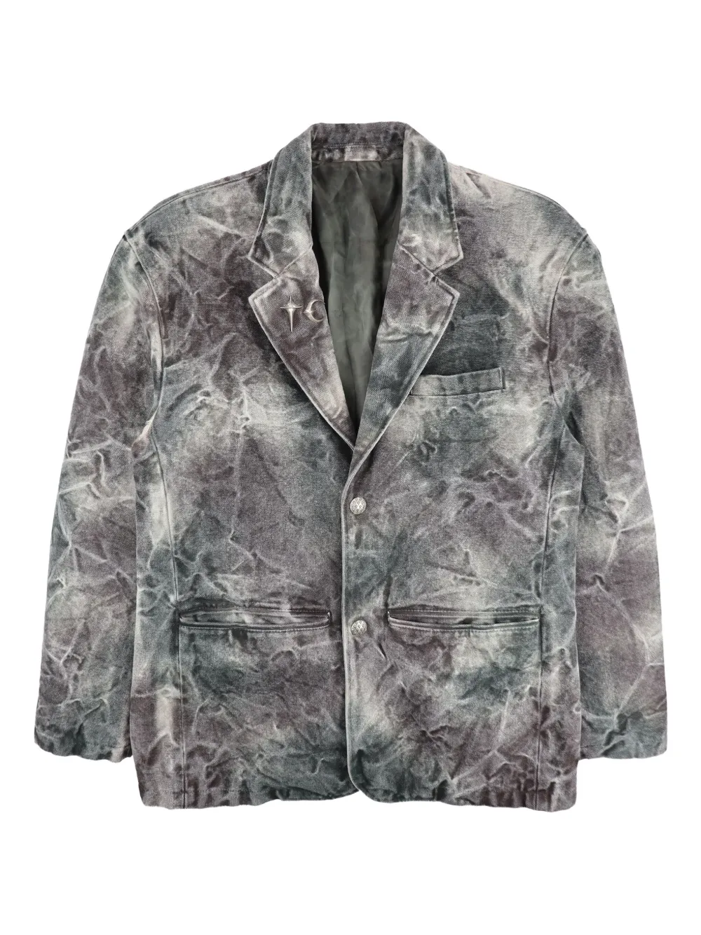 THUG CLUB Bio Army katoenen blazer met tie-dye Grijs