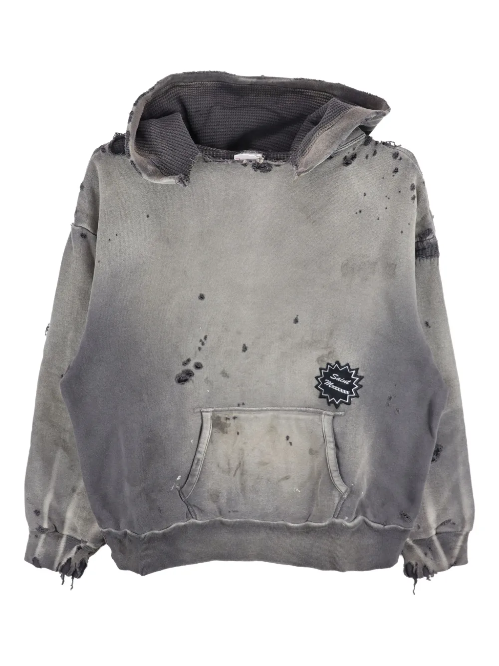 SAINT MXXXXXX sudadera con capucha y detalle envejecido | gris | Image 1