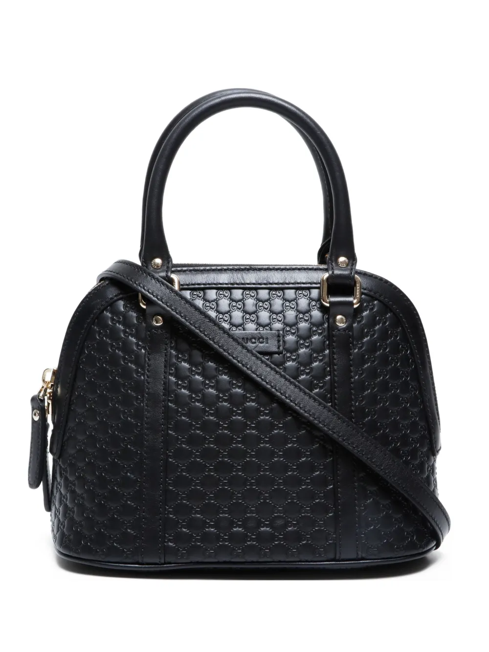 Pre-owned Gucci 2000-2020s Micro Gg Shima Shoulder Bag In Black